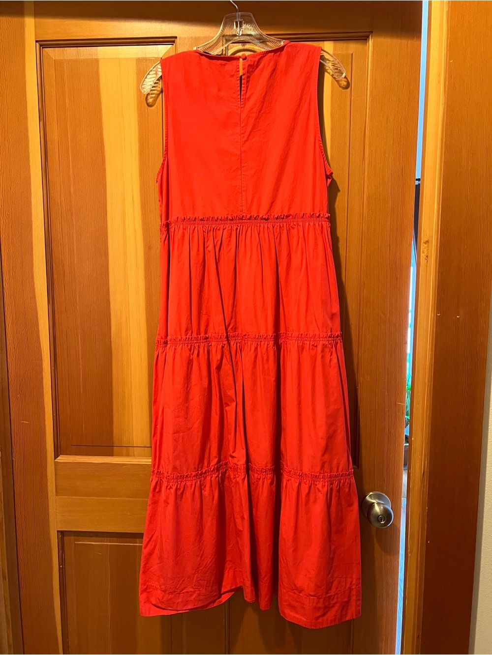 Madewell Red Sleeveless Tiered Maxi Dress